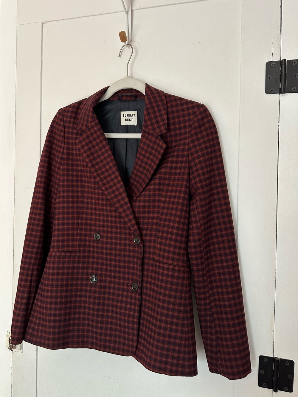 Sunday Best Burgundy Plaid Blazer